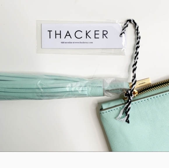 THACKER NOLITA RING HANDLE LEATHER CLUTCH IN MINT - Picture 4 of 4